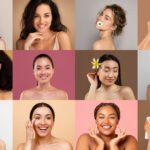Women showing off beautiful skin.