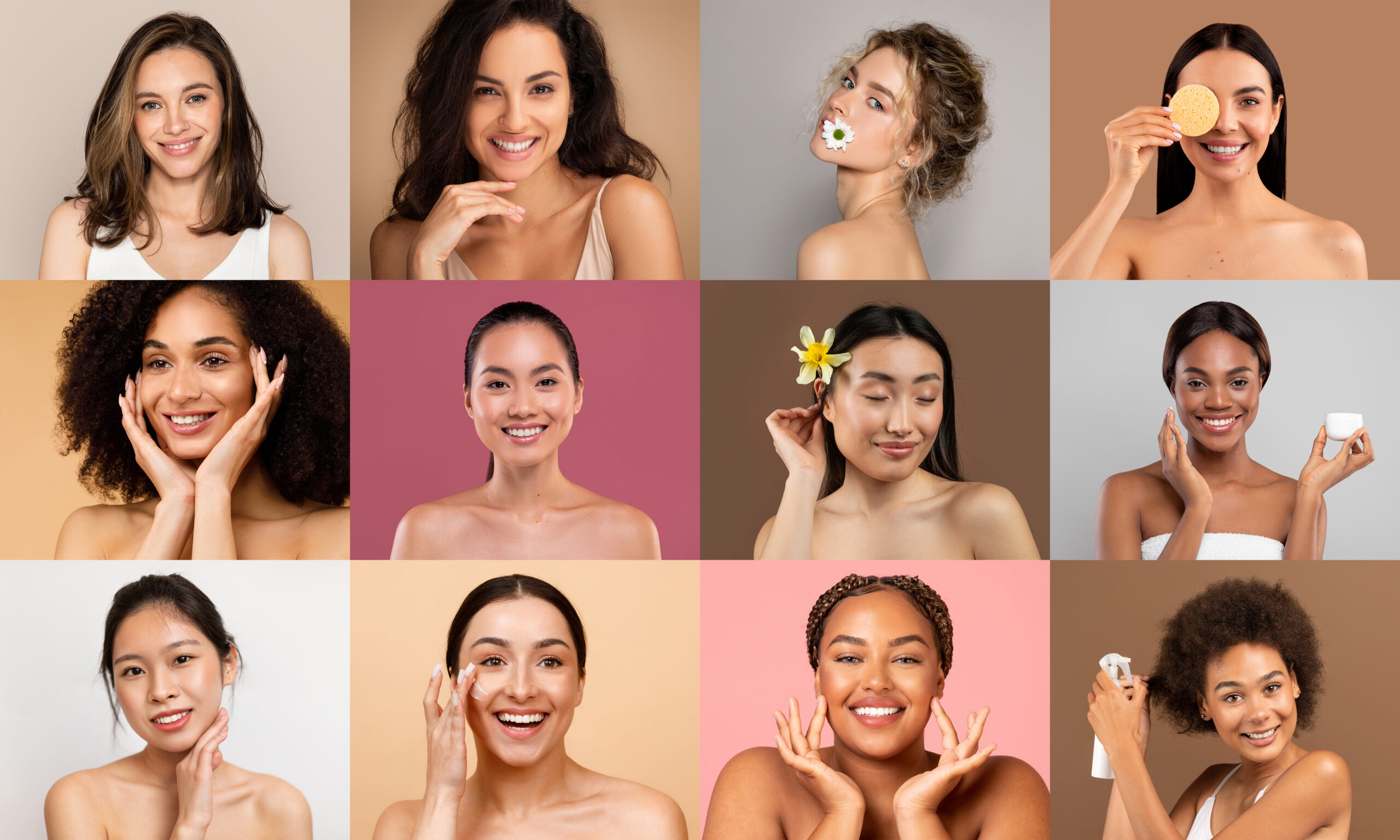 Women showing off beautiful skin.