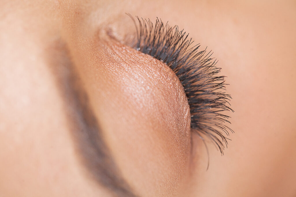 Beautiful, long eyelashes.